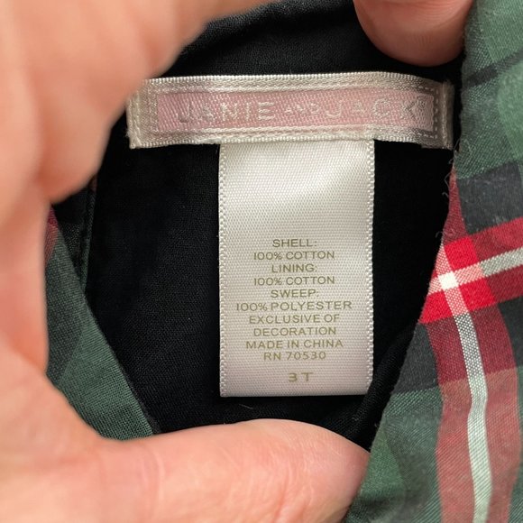 Janie and Jack Smocked Plaid Holiday Red Green Dress Toddler 3T - Picture 5 of 12